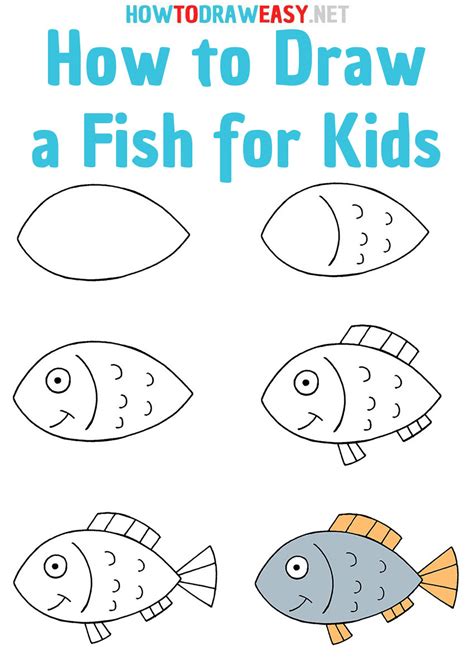 how to draw fish for kids|How to Draw a Fish for Kids (Easy Steps + Free PDF).